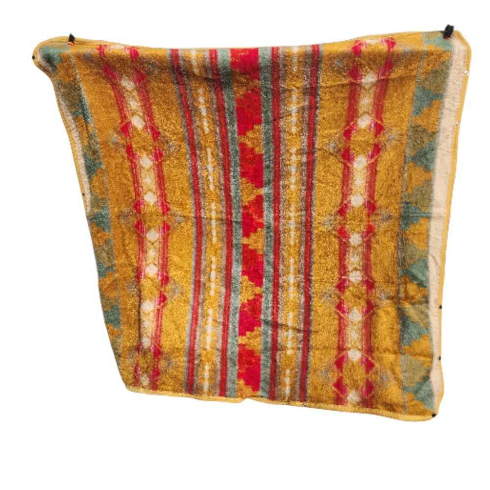 Vintage Earth Ragz Stadium Blanket 62x61 Southwest Aztec‎ Pattern Acrylic Throw